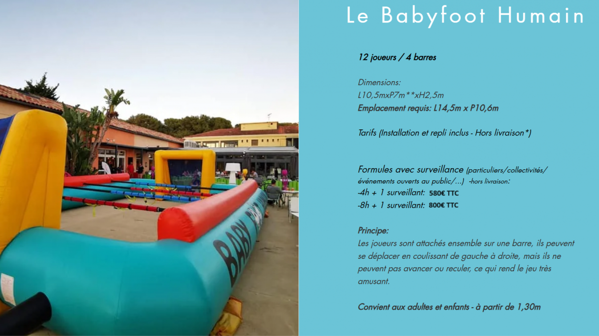 Baby foot humain sportive
